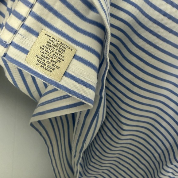 Peter Millar Polo Shirt XL  Blue/White Striped Golf Short Sleeve Vintage Tag - Picture 4 of 8
